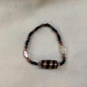 brown and black bracelet